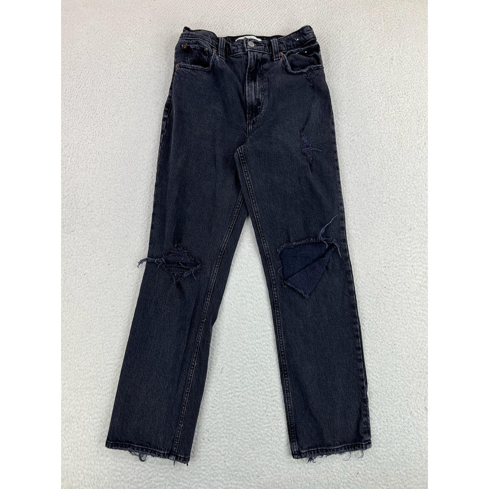 Abercrombie‎ & Fitch 90s Straight Ultra High Rise Jeans Womens 24 Charcoal Gray